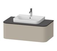 Mueble bajo lavabo consola Duravit Happy D.2 Plus, suspendido, 1000x550 mm, 1 extraíble, para lavabos sobre encimera, HP494106060, Color: Seda topo laca mate