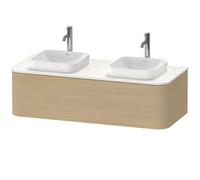 Mueble bajo lavabo consola Duravit Happy D.2 Plus, suspendido, 1300x550 mm, 1 extraíble, para lavabos sobre encimera, HP4943B7171, Color: Roble mediterráneo Chapa de madera auténtica