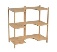 Mueble bajo Lavabo de Pedestal de bambú Natural de 60 cm