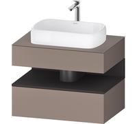 Mueble bajo lavabo Duravit Collection One, 1 extraíble, 1 cajón, corte central, 800x550x600mm, nicho en grafito supermate, QA4730080430010, Color: Basalto Mate/con iluminaciÃ³n de nicho