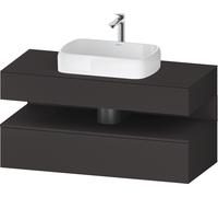 Mueble bajo lavabo Duravit Collection One, 1 extraíble, 1 cajón, hueco central, 1200x550x600mm, nicho en grafito supermate, QA4732080800010, Color: Supermatt grafito/con iluminaciÃ³n de nicho