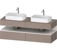 Mueble bajo lavabo Duravit Collection One, 2 extraíbles, 2 cajones, 2 huecos, 1600x550x600mm, nicho blanco super mate, QA4779084430000, Color: Basalto mate