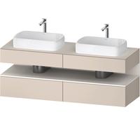 Mueble bajo lavabo Duravit Collection One, 2 extraíbles, 2 cajones, 2 huecos, 1600x550x600mm, nicho blanco super mate, QA4779084830010, Color: Taupe supermatt/con iluminaciÃ³n de nicho