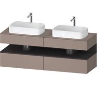 Mueble bajo lavabo Duravit Collection One, 2 extraíbles, 2 cajones, 2 huecos, 1600x550x600mm, nicho en grafito supermate, QA4779080430000, Color: Basalto mate