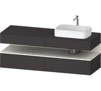 Mueble bajo lavabo Duravit Collection One, 2 extraíbles, 2 cajones, corte a la derecha, 1600x550x600mm, nicho blanco supermatt, QA4778084800000, Color: supermercado de grafito