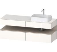 Mueble bajo lavabo Duravit Collection One, 2 extraíbles, 2 cajones, corte a la derecha, 1600x550x600mm, nicho taupe supermatt, QA4778083220000, Color: Blanco brillo intenso