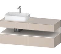 Mueble bajo lavabo Duravit Collection One, 2 extraíbles, 2 cajones, recorte izquierda, 1400x550x600mm, nicho blanco supermatt, QA4765084910000, Color: Topo mate