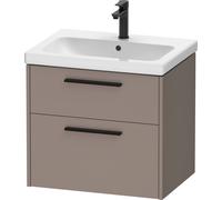 Mueble bajo lavabo Duravit D-Code, 1 extraíble, 1 cajón, 634x460mm, recorte de sifón, con tirador, DC46710BD430000, Color: Cuerpo de basalto mate, mango negro diamante mate