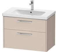 Mueble bajo lavabo Duravit D-Code, 1 extraíble, 1 cajón, 784x460mm, corte sifón, con tirador, DC4672010910000, Color: Carcasa de color topo mate, tirador cromado de alto brillo