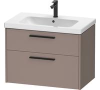 Mueble bajo lavabo Duravit D-Code, 1 extraíble, 1 cajón, 784x460mm, corte sifón, con tirador, DC46720BD430000, Color: Cuerpo de basalto mate, mango negro diamante mate