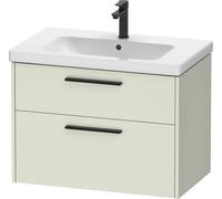Mueble bajo lavabo Duravit D-Code, 1 extraíble, 1 cajón, 784x460mm, corte sifón, con tirador, DC46720BDHH0000, Color: Cuerpo verde pÃ¡lido mate, mango negro diamante mate