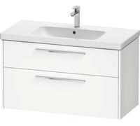 Mueble bajo lavabo Duravit D-Code, 1 extraíble, 1 cajón, 984x460mm, recorte sifónico, con tirador, DC4673010180000, Color: Cuerpo blanco mate, tirador cromado brillante
