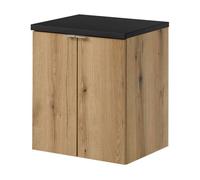Mueble bajo lavabo newport con 2 puertas 50x60x40 cm - efecto roble/negro [en.casa]