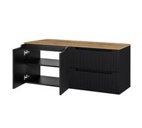 Mueble bajo lavabo newport mural con 2 cajones mdf 160x60x40 cm - roble/negro