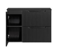 Mueble bajo lavabo newport mural con 2 cajones mdf 80x60x40 cm - negro