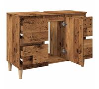Mueble bajo Lavabo para Baño, de Madera de Ingeniería, con 4 Cajones y 1 Puerta, Patas de Madera Maciza, Independiente, Que Ahorra Espacio para Organizar el Lavabo Moderno. (Vieja)