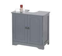 Mueble bajo Lavabo Relaxdays con 2 Puertas, 60 x 60 x 30 cm, MDF, Zinc, Mueble de baño, Gris