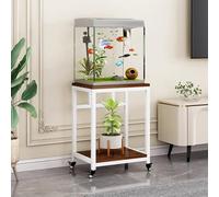 Mueble bajo para Acuario Terrario móvil para Reptiles con Ruedas y Soporte para Peces, Estante de Almacenamiento con Estructura de Madera y Acero Resistente, Ideal para el hogar, la Oficina