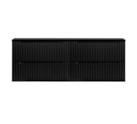 Mueble bajo para doble lavabo newport de pared con 4 cajones mdf 160x60x40 cm - negro