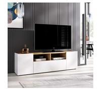 Mueble bajo tv isola 3 puertas blanco/nordic 44x142x35 cm