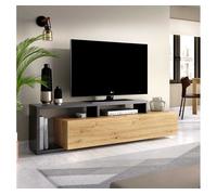 Mueble bajo tv kram 1 puerta grafito/nordic 47x165x40 cm