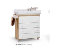 Mueble bañera cambiador B-1940 de Micuna Madera/Blanco-Lunares Beige