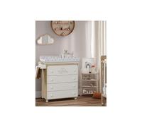 Mueble bañera cambiador B-1940 Happy de Micuna Madera/Blanco-Lunares Beige