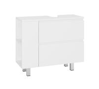 Mueble Baño, Armario para Debajo del Lavabo, Armario de baño con 2 cajones Grandes, Armario Inferior transformable, Estante Ajustable, Mucho Espacio de Almacenamiento, 80 x 30 x 66 cm, Blanco