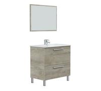 Mueble baño luis 1 cajón 1 puerta, espejo y lavabo, alaska