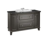 Mueble Base 2 Cajones Dos Puertas para Lavabo Encimera 130x49x83cm Colección Carmen Negro Mate Roca