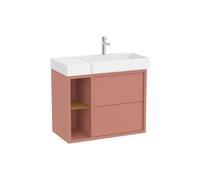 Mueble Base Asimétrico 2 Cajones Estante Lateral Abierto Lavabo Derecha 80x43x60cm Roca