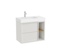 Mueble Base Asimétrico 2 Cajones Estante Lateral Abierto Lavabo Izquierda 80x43x60cm Roca