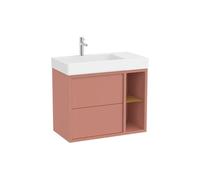 Mueble Base Asimétrico 2 Cajones Estante Lateral Abierto Lavabo Izquierda 80x43x60cm Roca