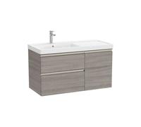 Mueble Base Asimétrico con 2 Cajones Una Puerta y Lavabo Plus Izquierda 100x46x57cm Colección The Gap Roca