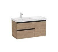 Mueble Base Asimétrico con 2 Cajones y Puerta Lavabo Plus Izquierda Nogal Colección The Gap Roca