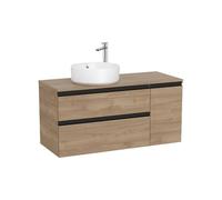 Mueble Base Asimétrico con 2 Cajones y Puerta para Lavabo Sobre Encimera Izquierda 110x46x53cm Colección The Gap Roca