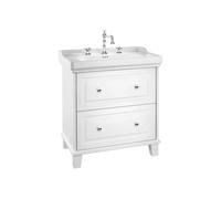 Mueble Base con 2 Cajones y Lavabo con 3 Orificios 80x50x87cm Colección Carmen Blanco Mate Roca