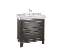 Mueble Base con 2 Cajones y Lavabo Porcelana Gris Oscuro 80x50x87cm Colección Carmen Roca