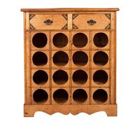 Mueble botellero de madera color miel 63x31x69,5