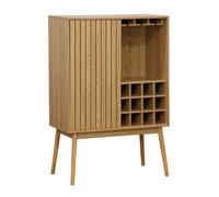 Mueble botellero trend 12 botellas con puerta y colgador de copas natural 120x80x40 cm adec
