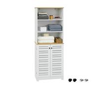 SoBuy BZR44-W Mueble Columna de baño Armario para baño con 5 Estantes Estanterías de baño Blanco Medidas: 60x30x160cm, ES
