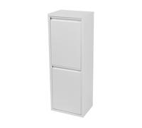 [en.casa] Mueble con 2 Cubos de Basura Sollentuna Cubo de Reciclaje de Cocina 2 x 14 L Instalación Mural Basculante Metal Plástico 93 x 33 x 25 cm - Blanco