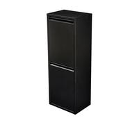 [en.casa] Mueble con 2 Cubos de Basura Sollentuna Cubo de Reciclaje de Cocina 2 x 14 L Instalación Mural Basculante Metal Plástico 93 x 33 x 25 cm - Negro