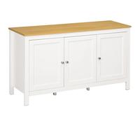 Mueble de almacenaje Buffet con 3 puertas, 2 estantes, bandeja ajustable, luz para bebidas, aspecto-120x40x70 cm Blanco