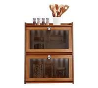 Mueble de almacenamiento de cocina de bambú de 3 niveles, moderno armario de mesa, estante de pie, pequeño aparador y estantería, ahorro de espacio, 40 x 28 x 50 cm
