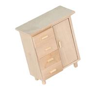Mueble de almacenamiento de madera a escala 1/12 retro con cajones lisos, muebles de dormitorio en miniatura, casas de muñecas vintage, cajones castaños