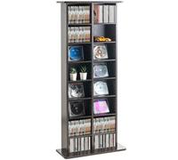 VEVOR Mueble de Almacenamiento Multimedia Mueble para DVD de 8 Capas Capacidad de 464 CD 16 Compartimentos Estantes Ajustables de CD para Colecciones de Música, Películas, Videojuegos, Café Expreso