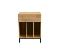 Mueble de almacenamiento para vinilos de madera maciza y metal negro L50 cm YPSTER