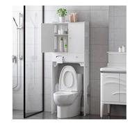 Mueble De Almacenamiento sobre El Inodoro, Organizador De Armarios para Baño sobre El Inodoro con 2 Puertas, Estante De Inodoro Independiente con Cajón Extraíble, para Baño Y Lavandería(White-B)