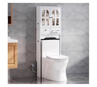 Mueble De Almacenamiento sobre El Inodoro, Organizador De Armarios para Baño sobre El Inodoro con 2 Puertas, Estante De Inodoro Independiente con Cajón Extraíble, para Baño Y Lavandería(White-A)